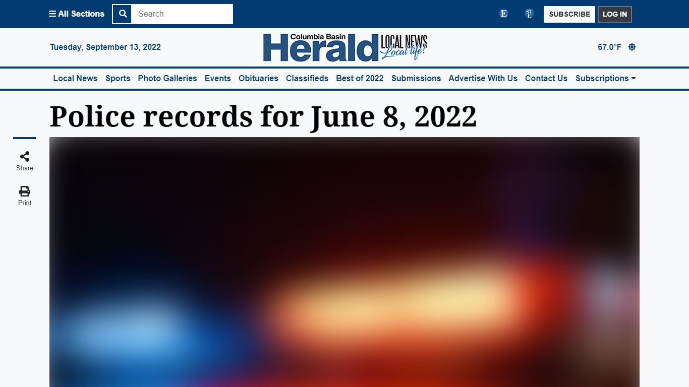 Police records for June 8, 2022 | Columbia Basin Herald